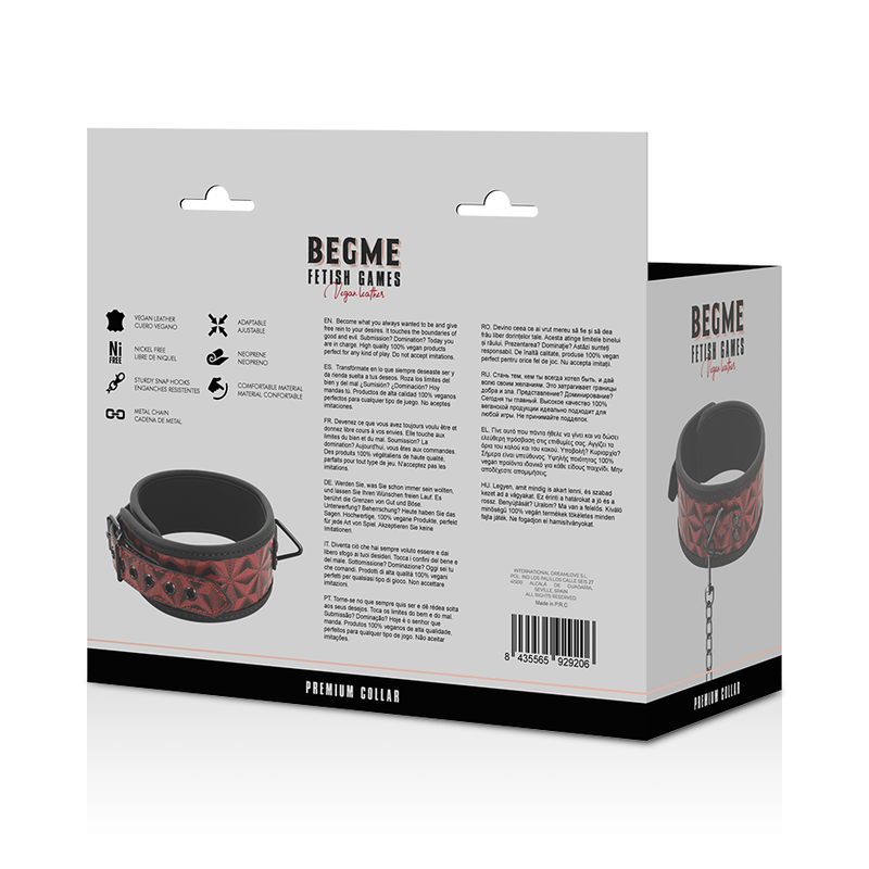 RED EDITION COLLAR CUERO CON FORRO DE NEOPRENO