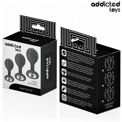 Set de Plugs Anales Esféricos Addicted Toys – 3 Tamaños para una Estimulación Progresiva