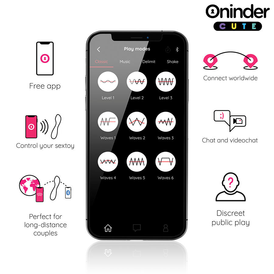 Vibrador ONINDER CUTE – Vibración, Ondas y Control Total desde tu Móvil