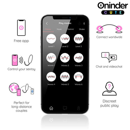 Huevo Vibrador ONINDER CUTE – Vibración, Ondas y Control Total desde tu Móvil