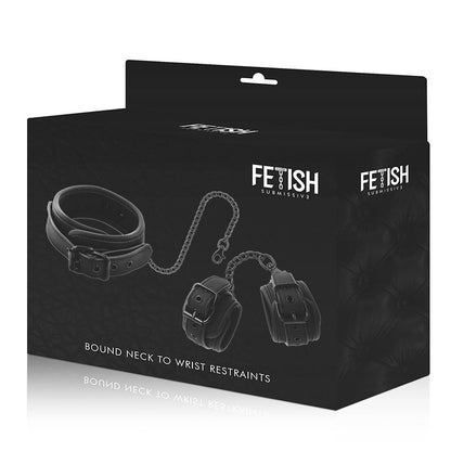 FETISH SUBMISSIVE - COLLAR Y ESPOSAS CUERO VEGANO CON FORRO DE NEOPRENO