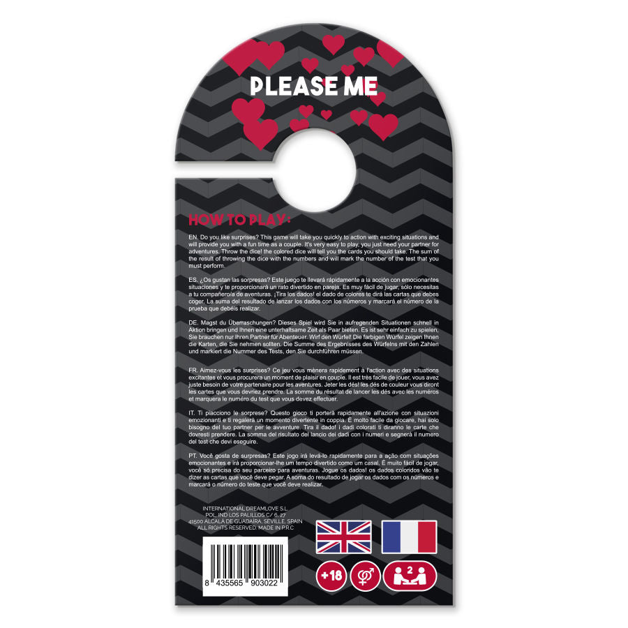 PLEASE ME PLAY CARTAS + 3 DADOS